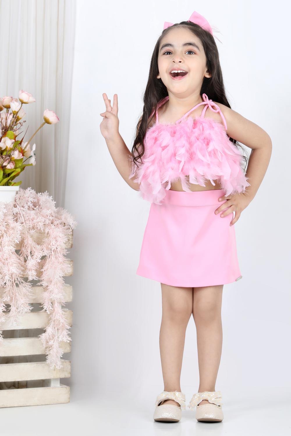 Feather Top And Skirt