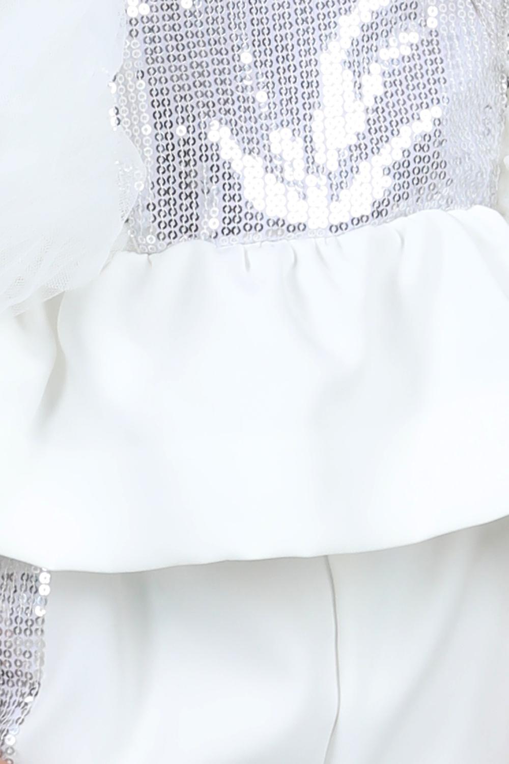 Peplum Top And Pants With Sequin Detailing On Empire And Pants