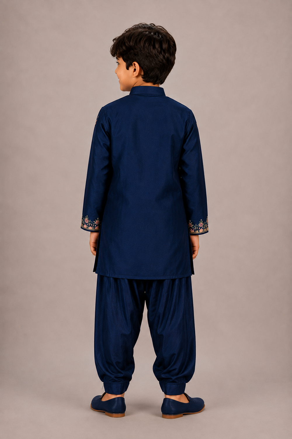 Navy Blue Kurta Paired with Salwar