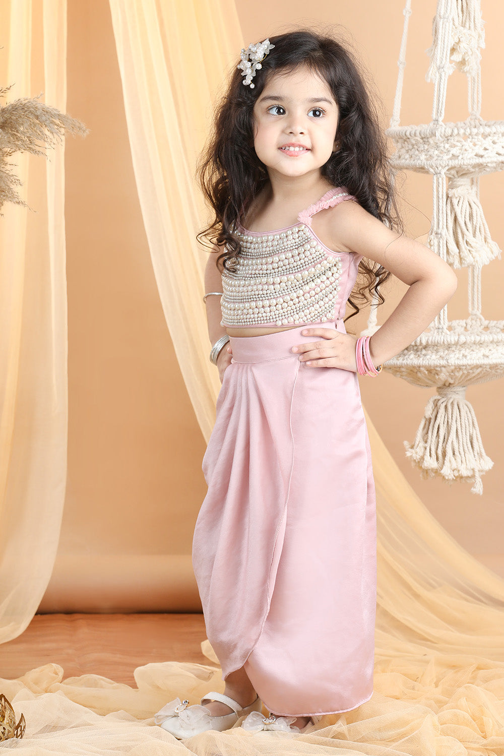 Heavy Yoke Embroidery Nd Dhoti Skirt