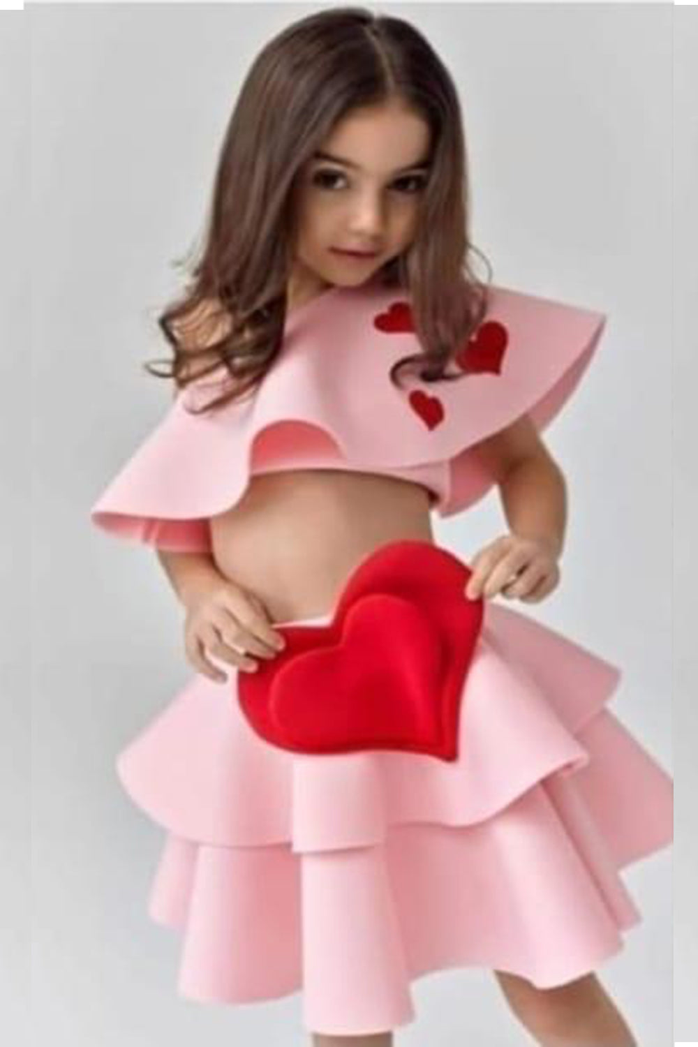 Pink Top and Layered Skirt