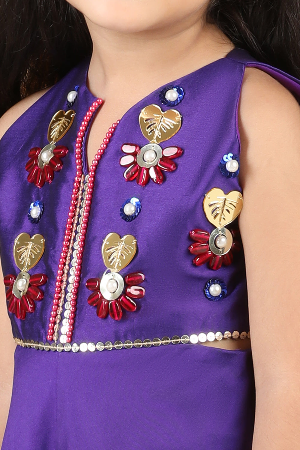 Purple Jumpsuit With Acrylic