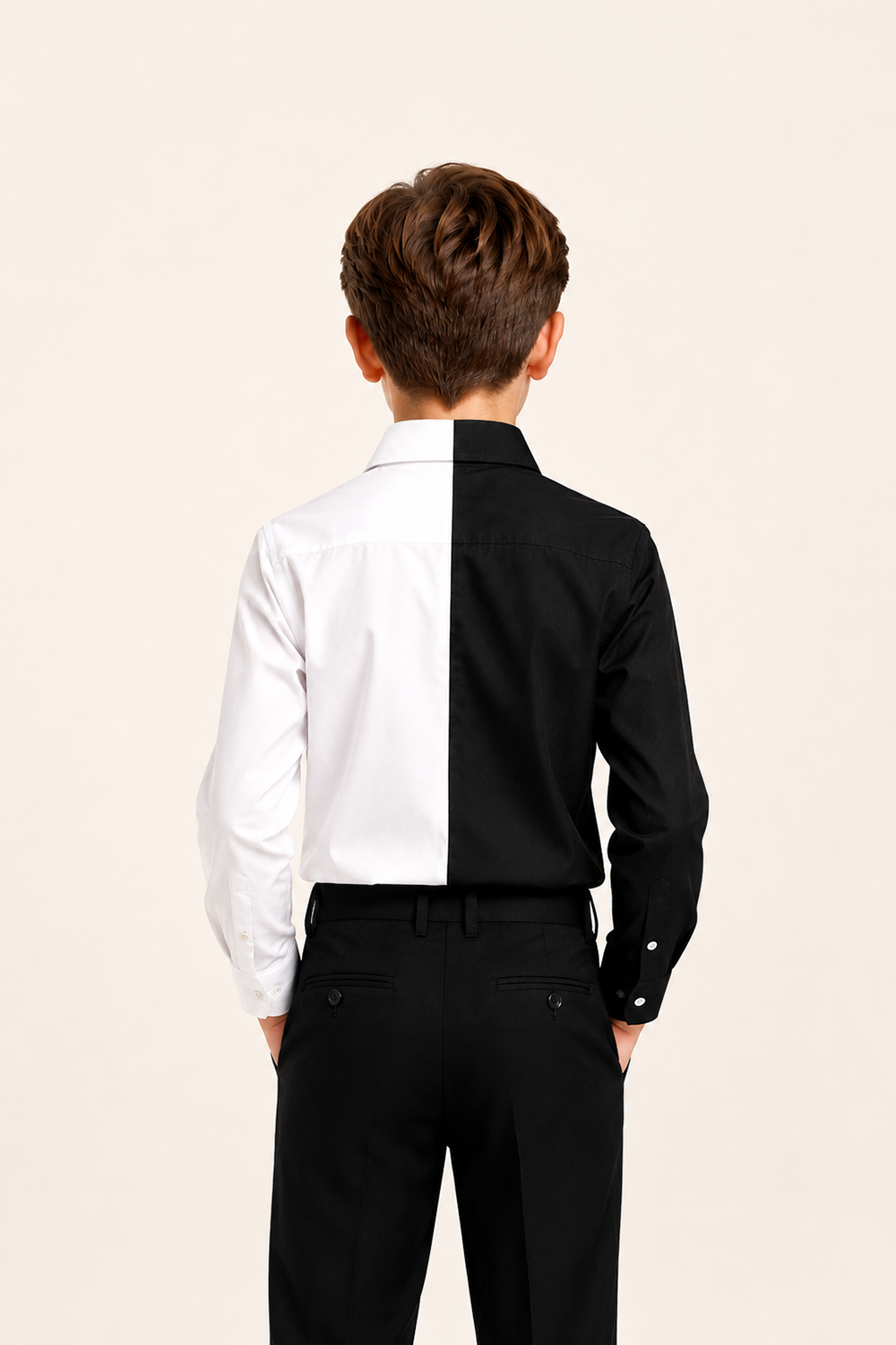 Boys Formal Shirt With Color Block Styling