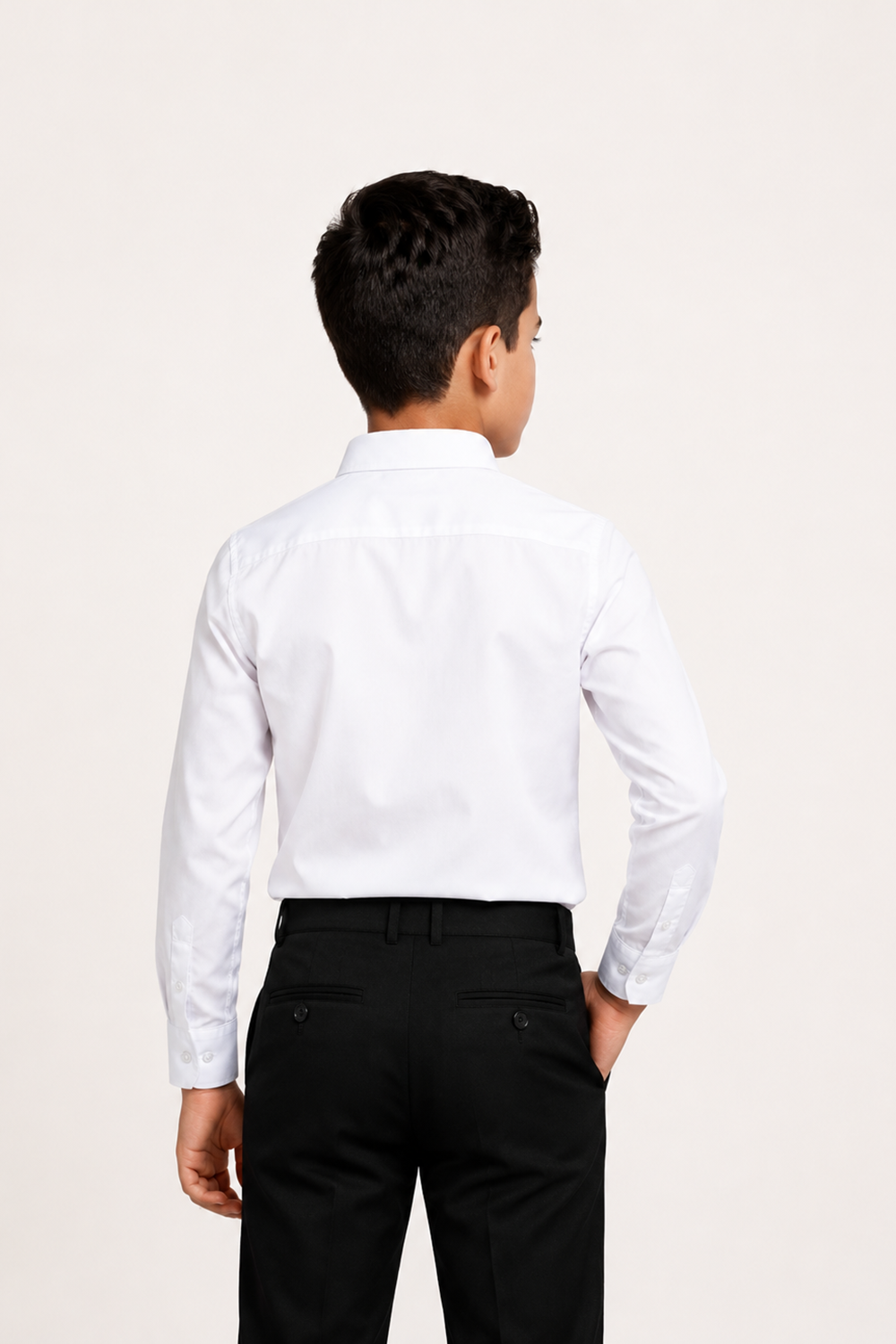 Boys Shirt With Tuxedo Inspired Neck Detailing