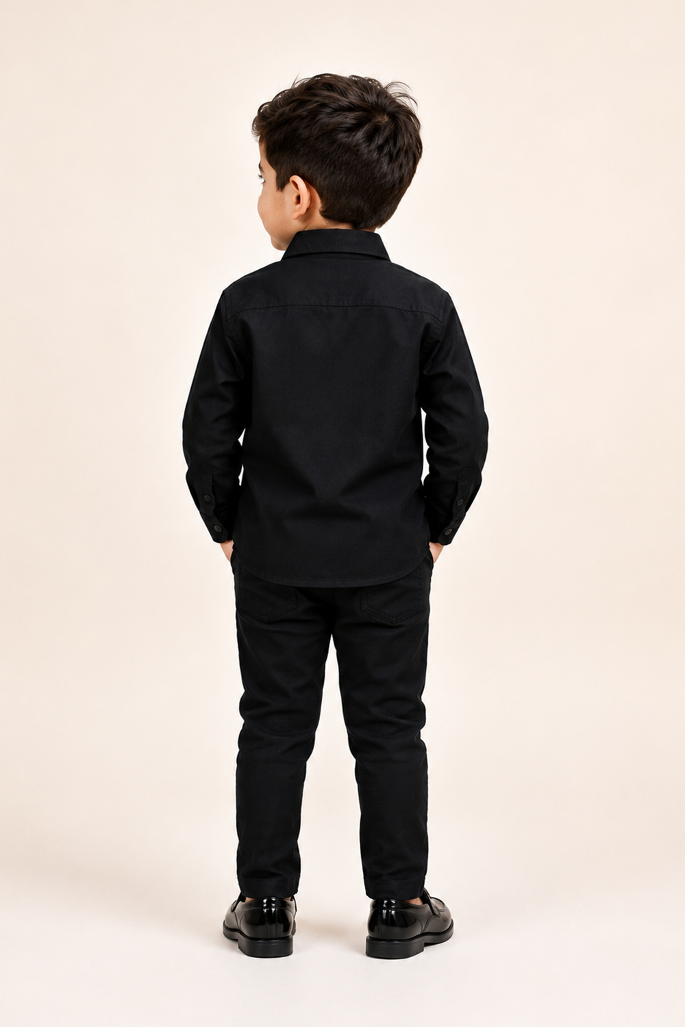 Formal Boys Shirt With Vertical Mettalilc Embellishment N Pants