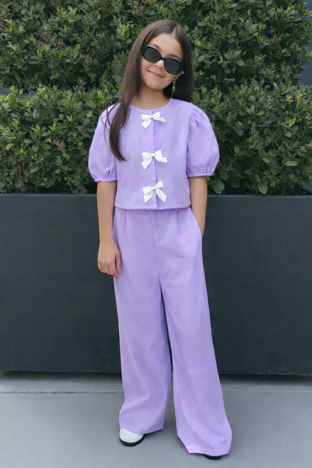 Lilac Co-ord Set with Bow Detailing