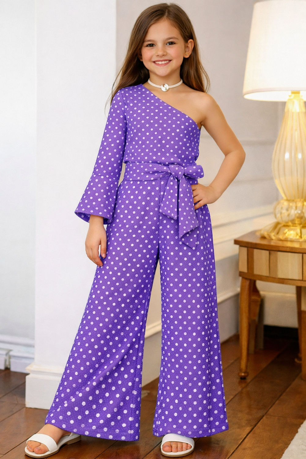 Purple Off Shoulder Jumpsuit