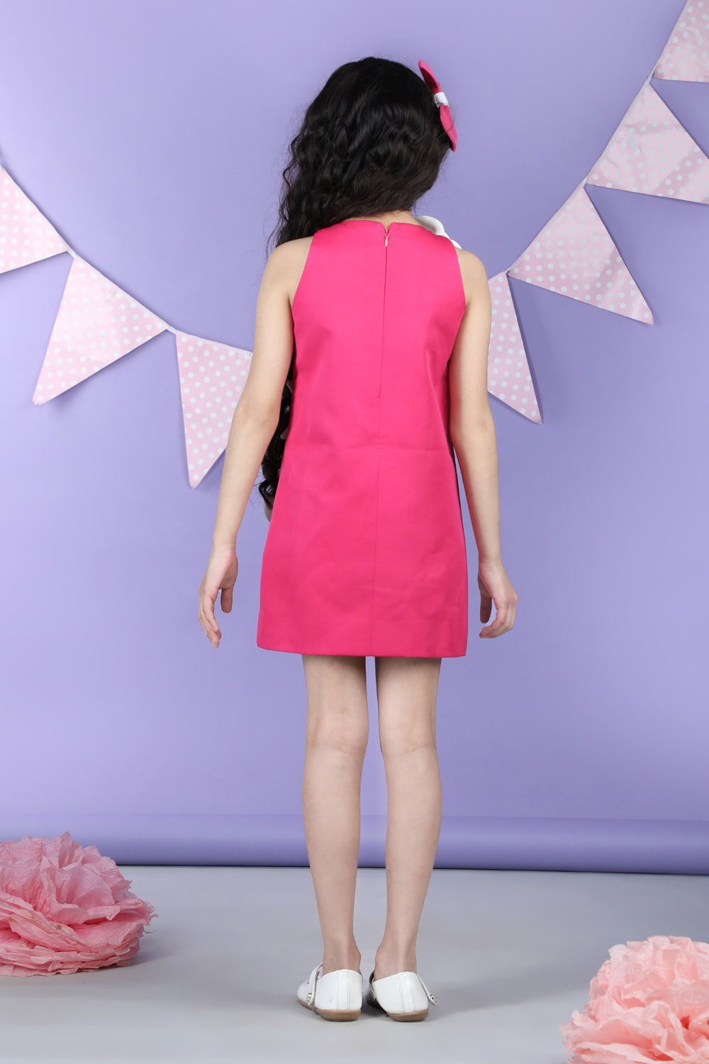 Dress Embellished With 3D Flower And Leafs