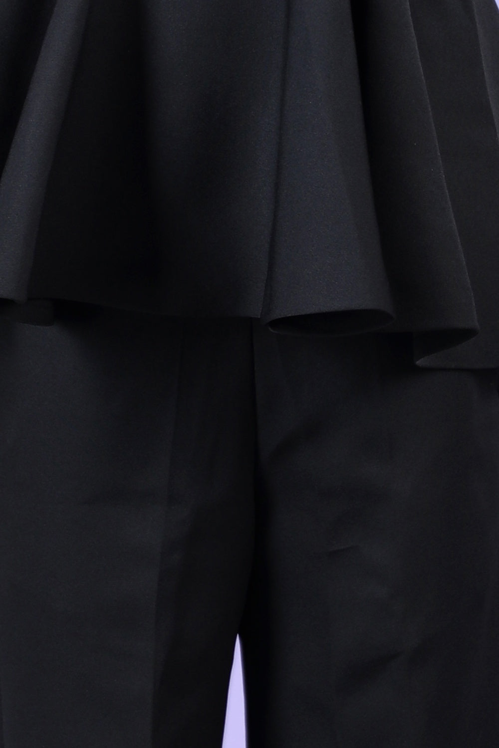 Peplum Top With Shoulder Cut Flaps Accompanied With Pants