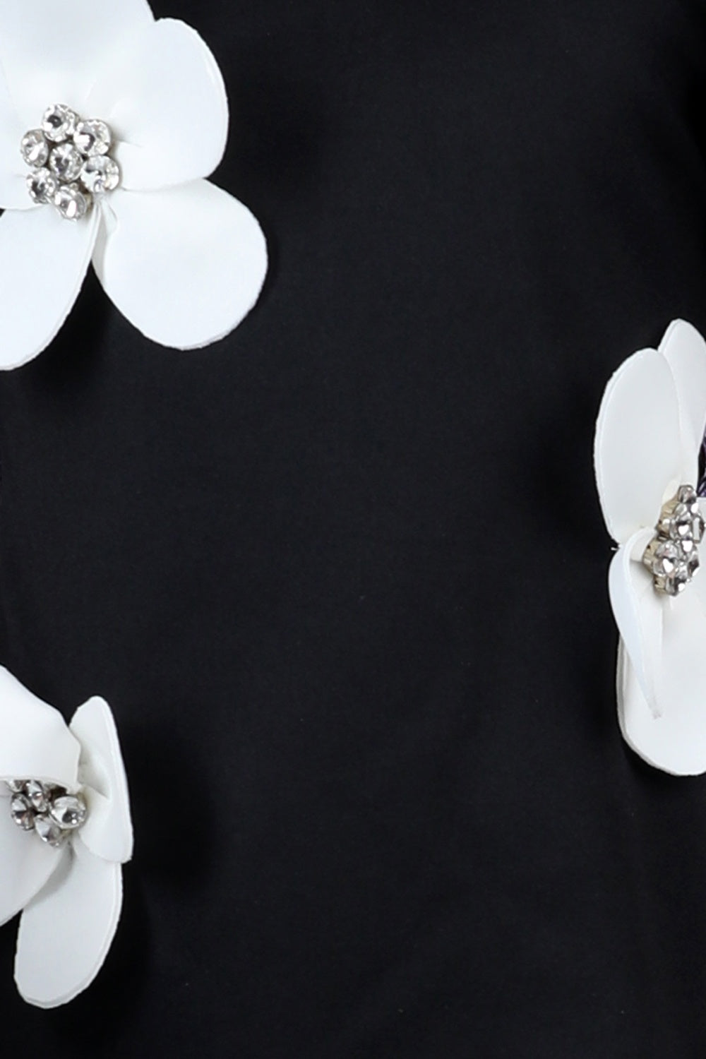 Straight Dress Embellished With 3D Flower And Stone Scattering