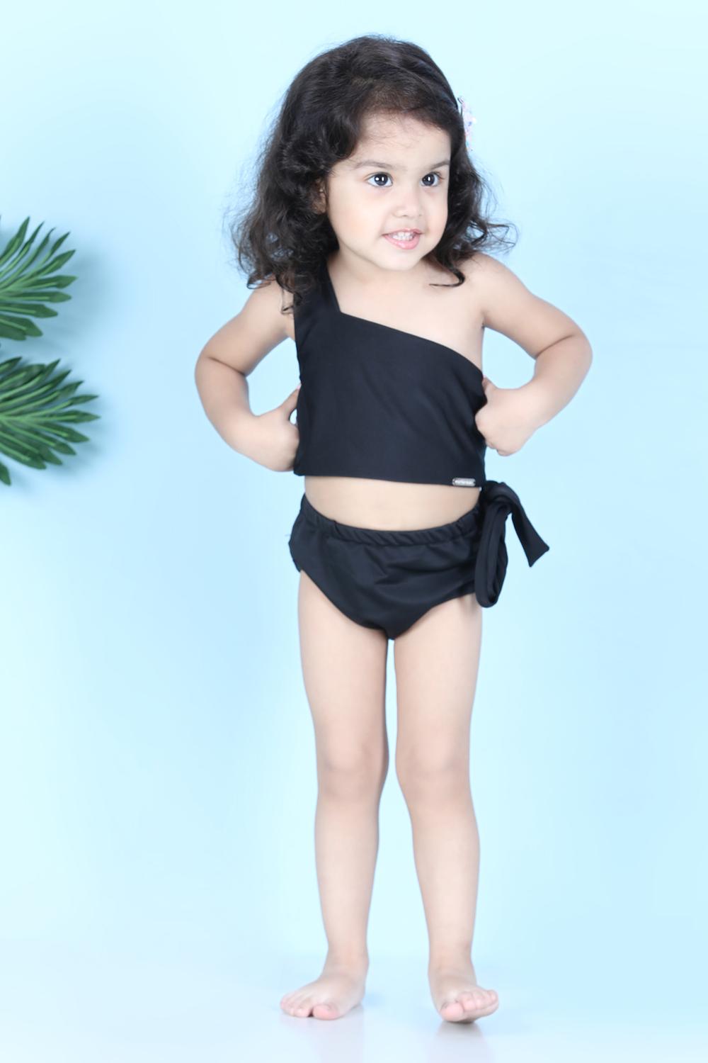 Two Piece Costume With Off Shoulder And Side Knot
