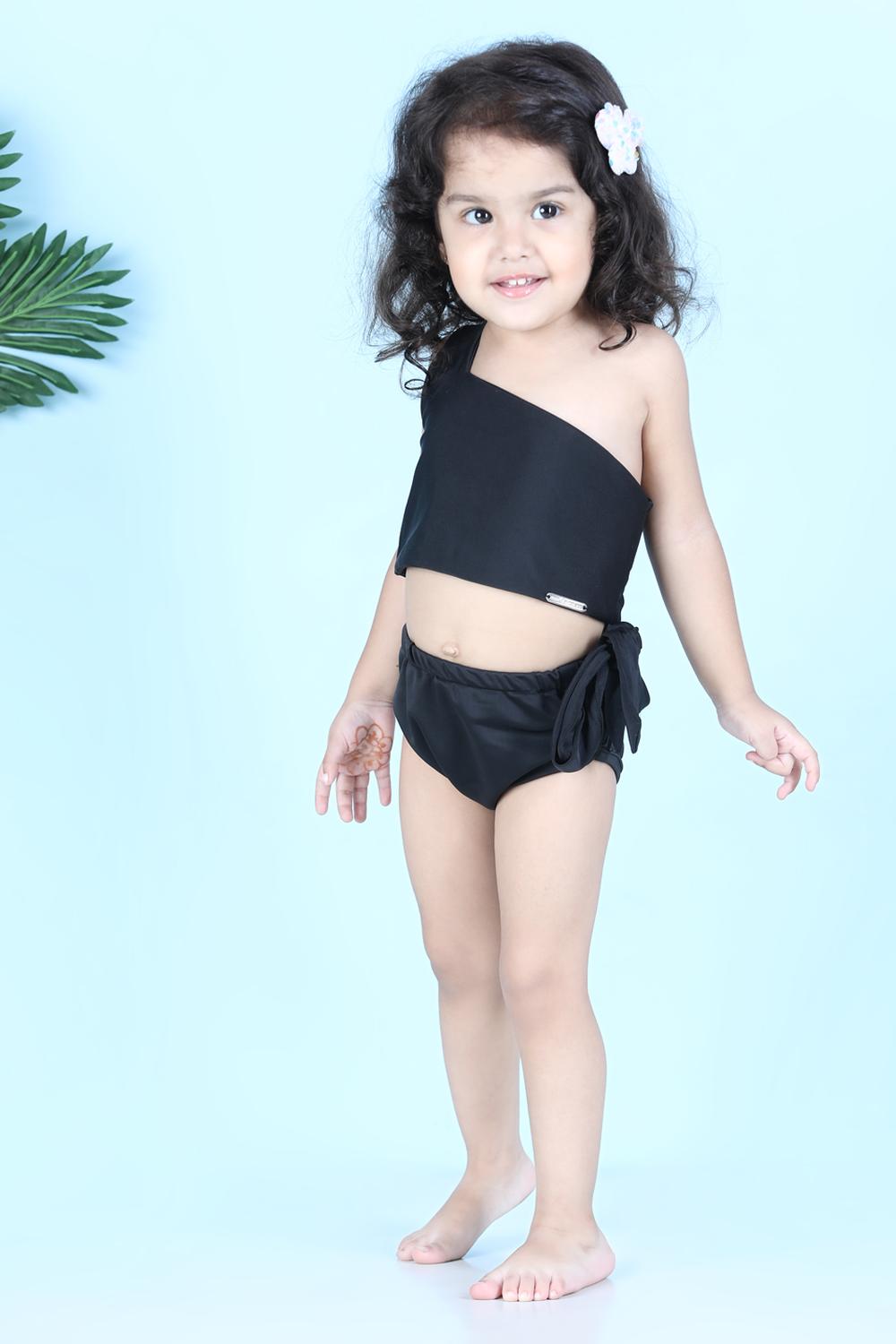 Two Piece Costume With Off Shoulder And Side Knot