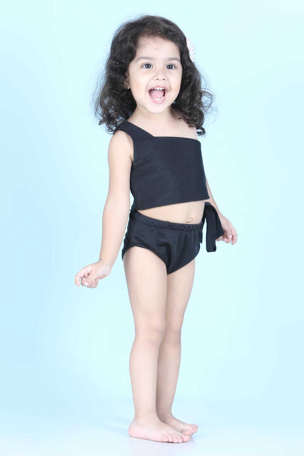 Two Piece Costume With Off Shoulder And Side Knot