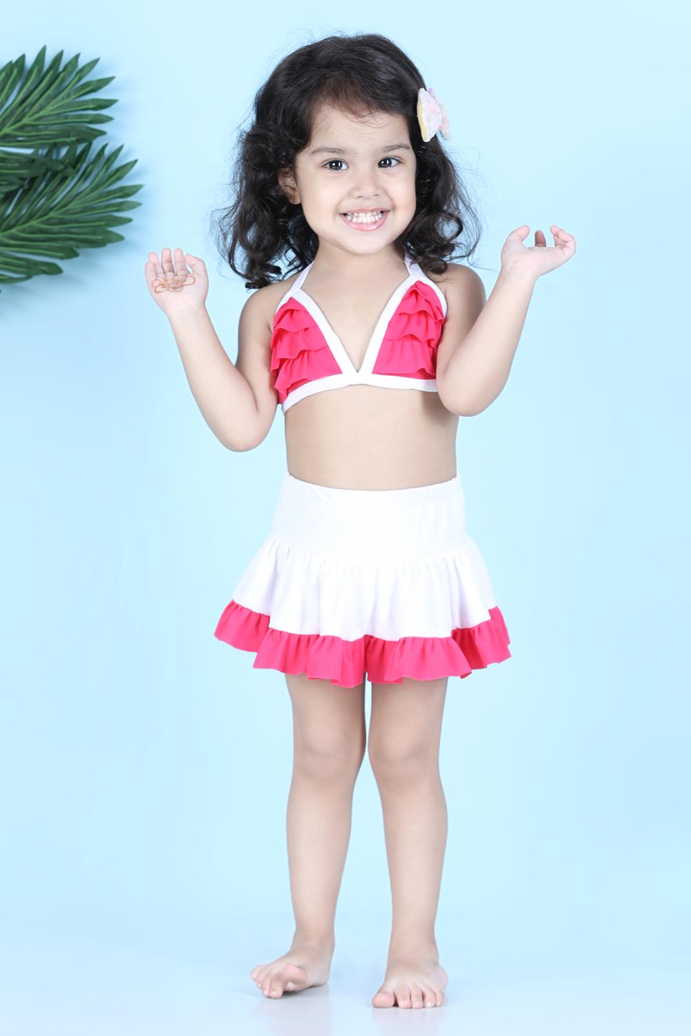 Two Piece Costume With Back Knot Ans Skirt