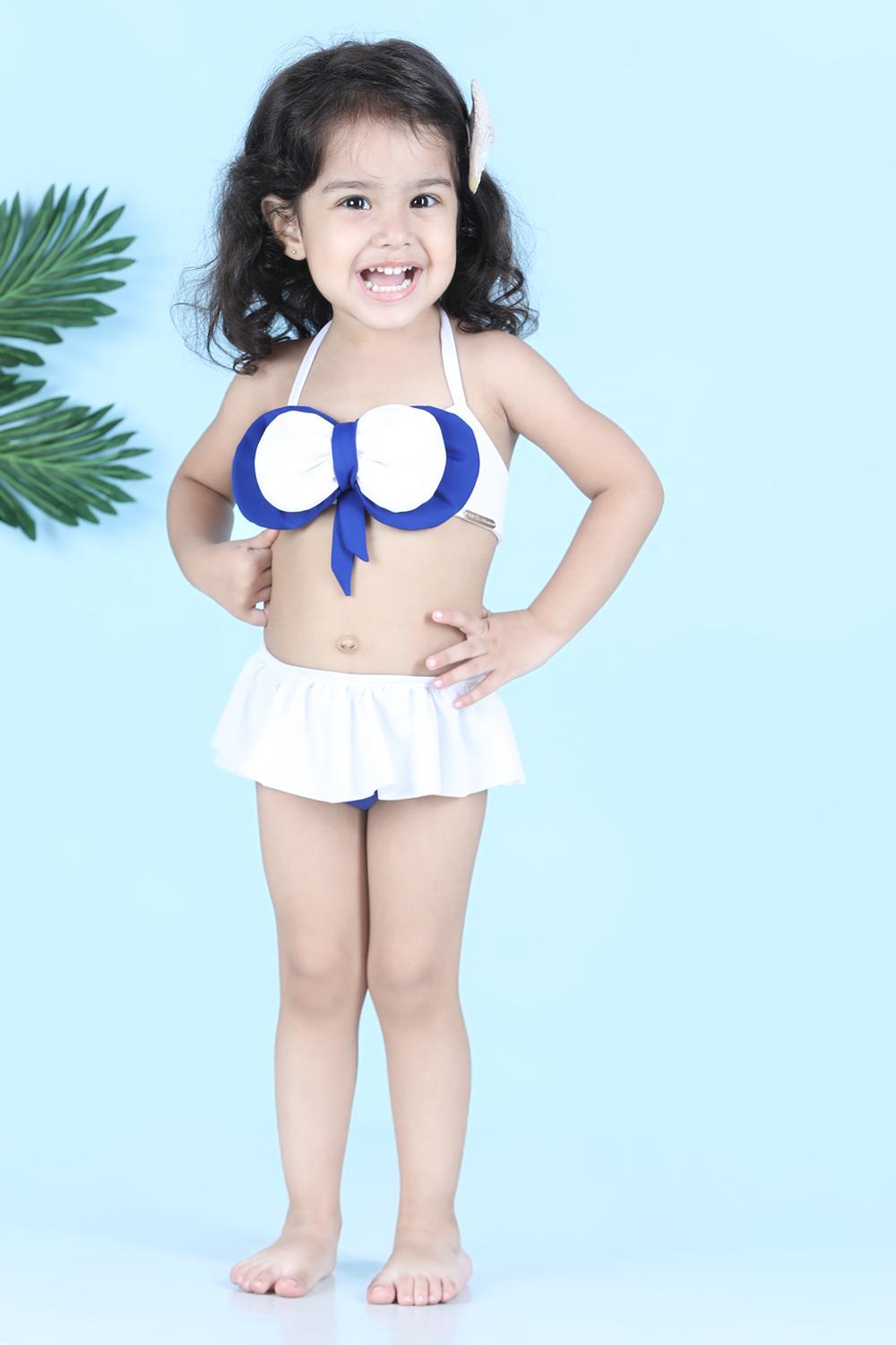 Two Piece Costume With Back Knot And Skirt