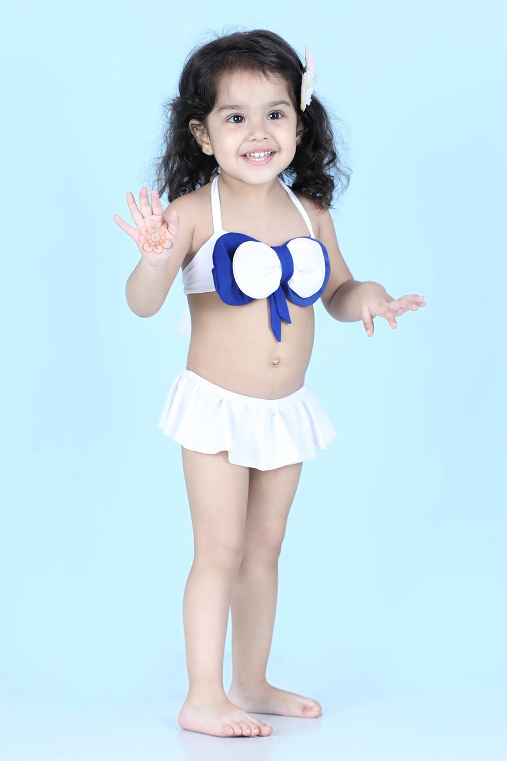 Two Piece Costume With Back Knot And Skirt