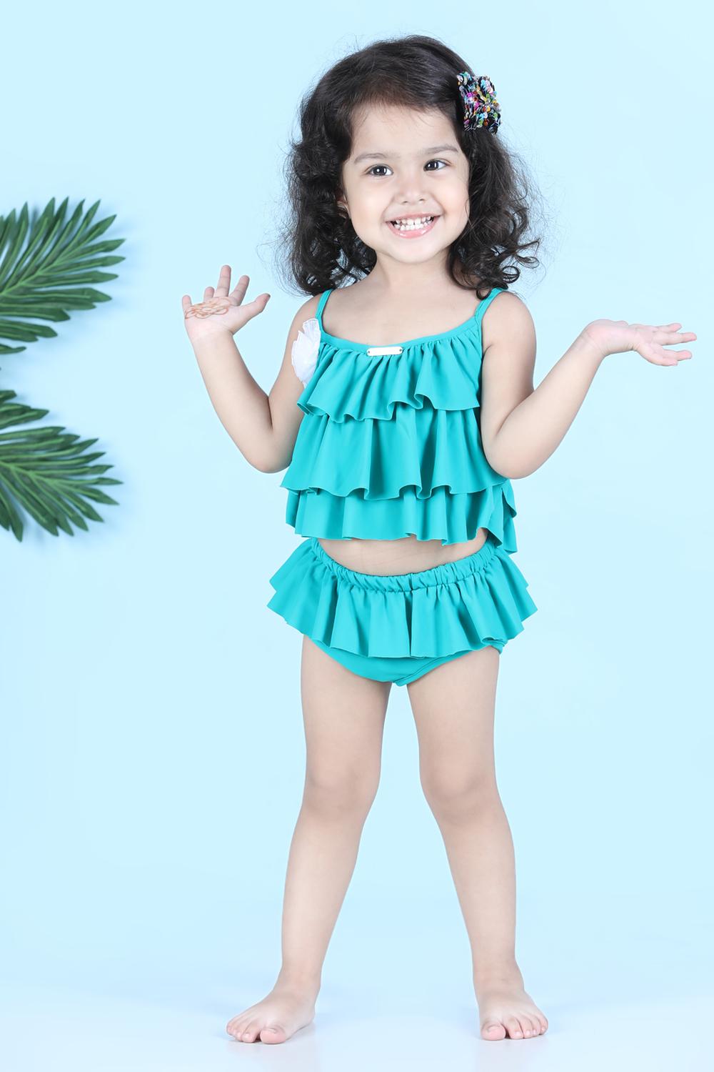 Two Piece Costume With Back Knot And Skirt