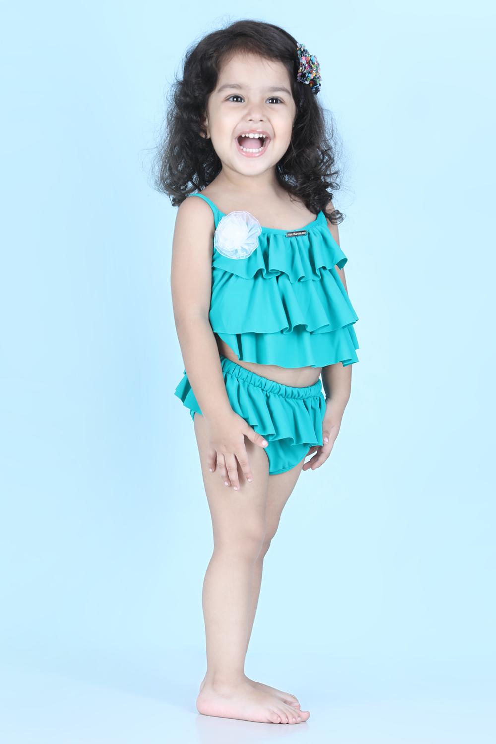 Two Piece Costume With Back Knot And Skirt