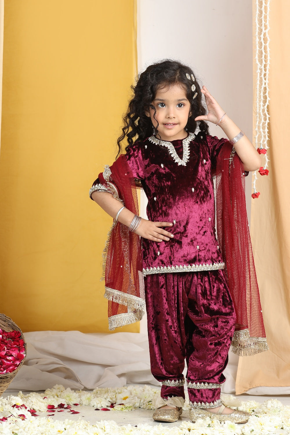 Pearl Work On Suit With Zari  Abd Salwar With Gotta Detailing