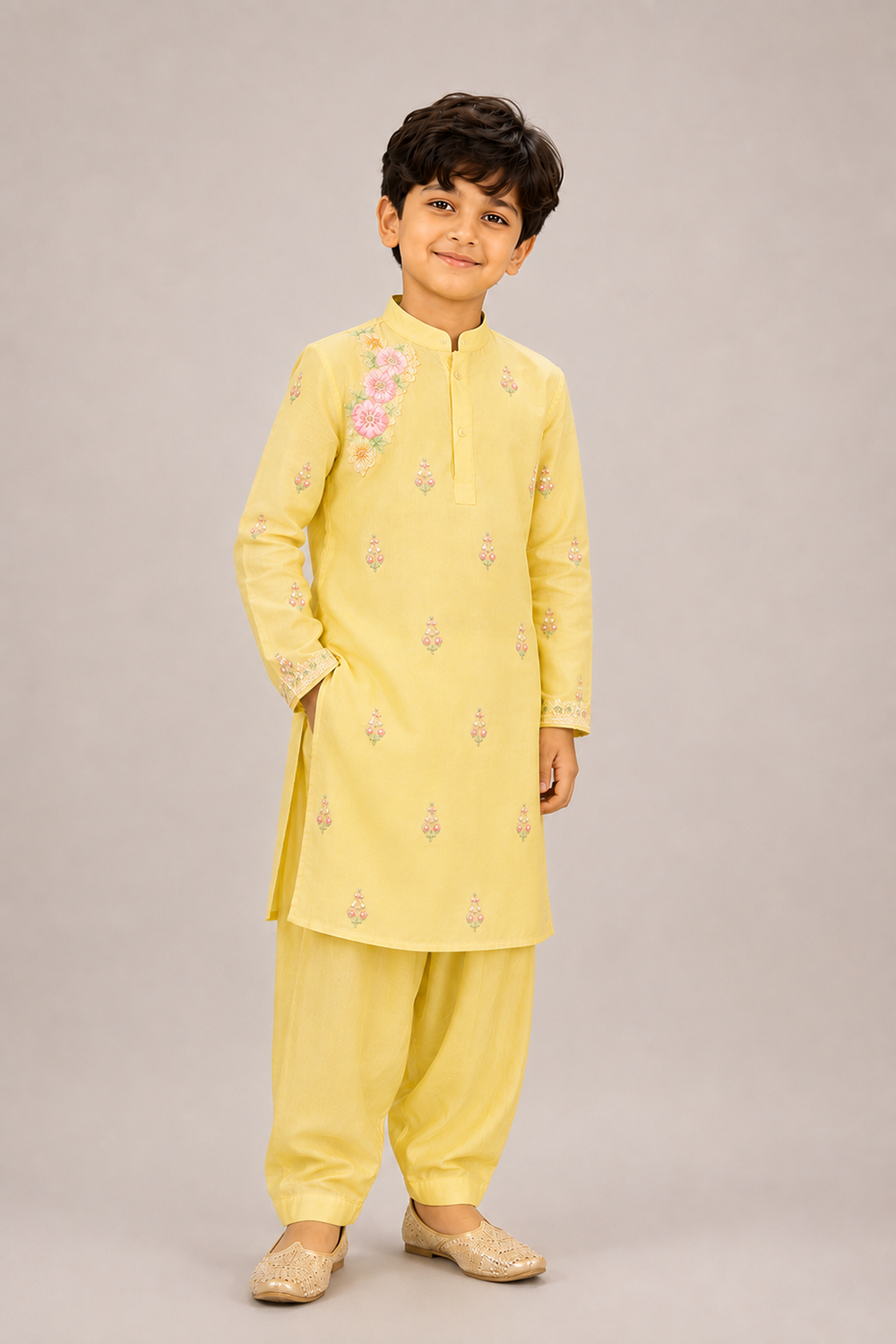 Sunshine Yellow Kurta Paired with Salwar