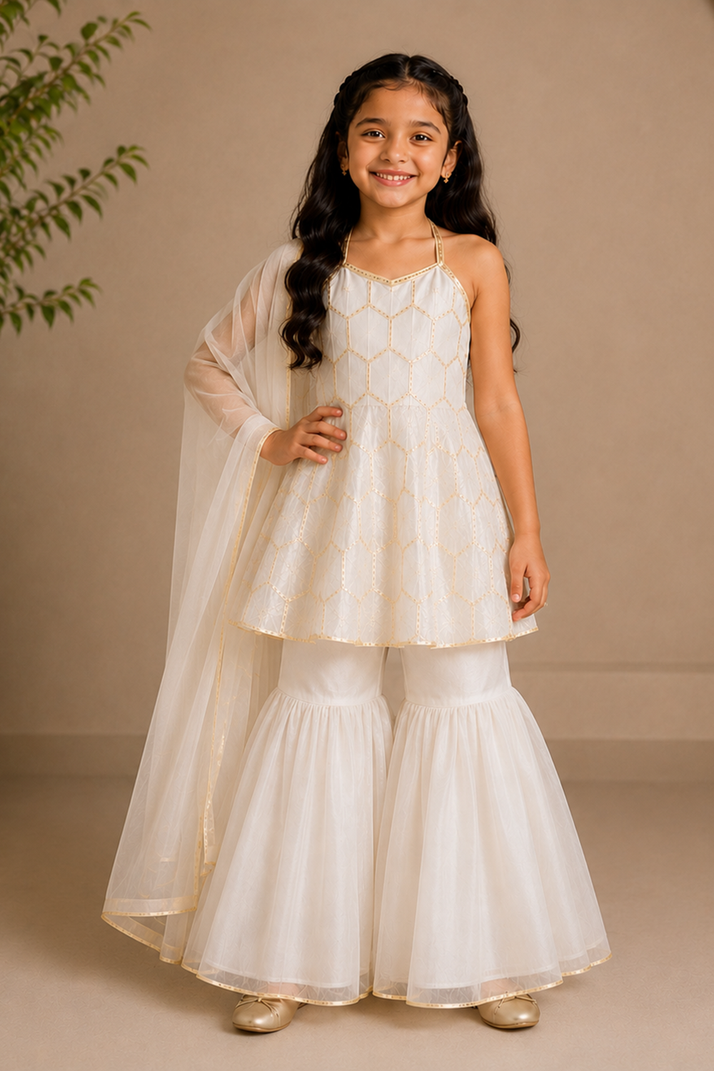 Sleeveless Suit with Gotta Work Paired with Gharara