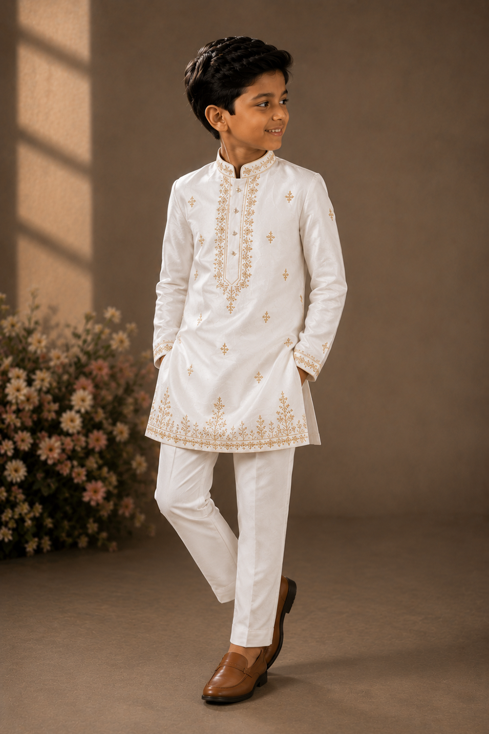 Zari Embroidered Kurta Set