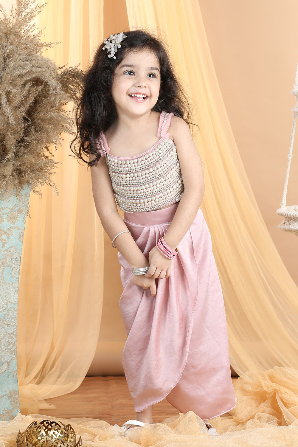 Heavy Yoke Embroidery Nd Dhoti Skirt