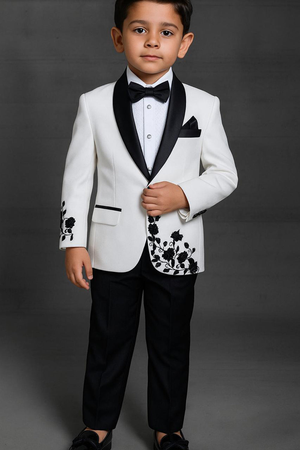 White Suit with Thread Embroidery