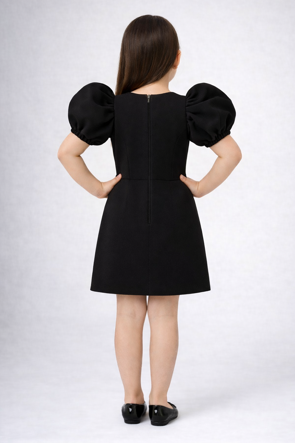 Black Dress with Bow Detailing and Stone Work