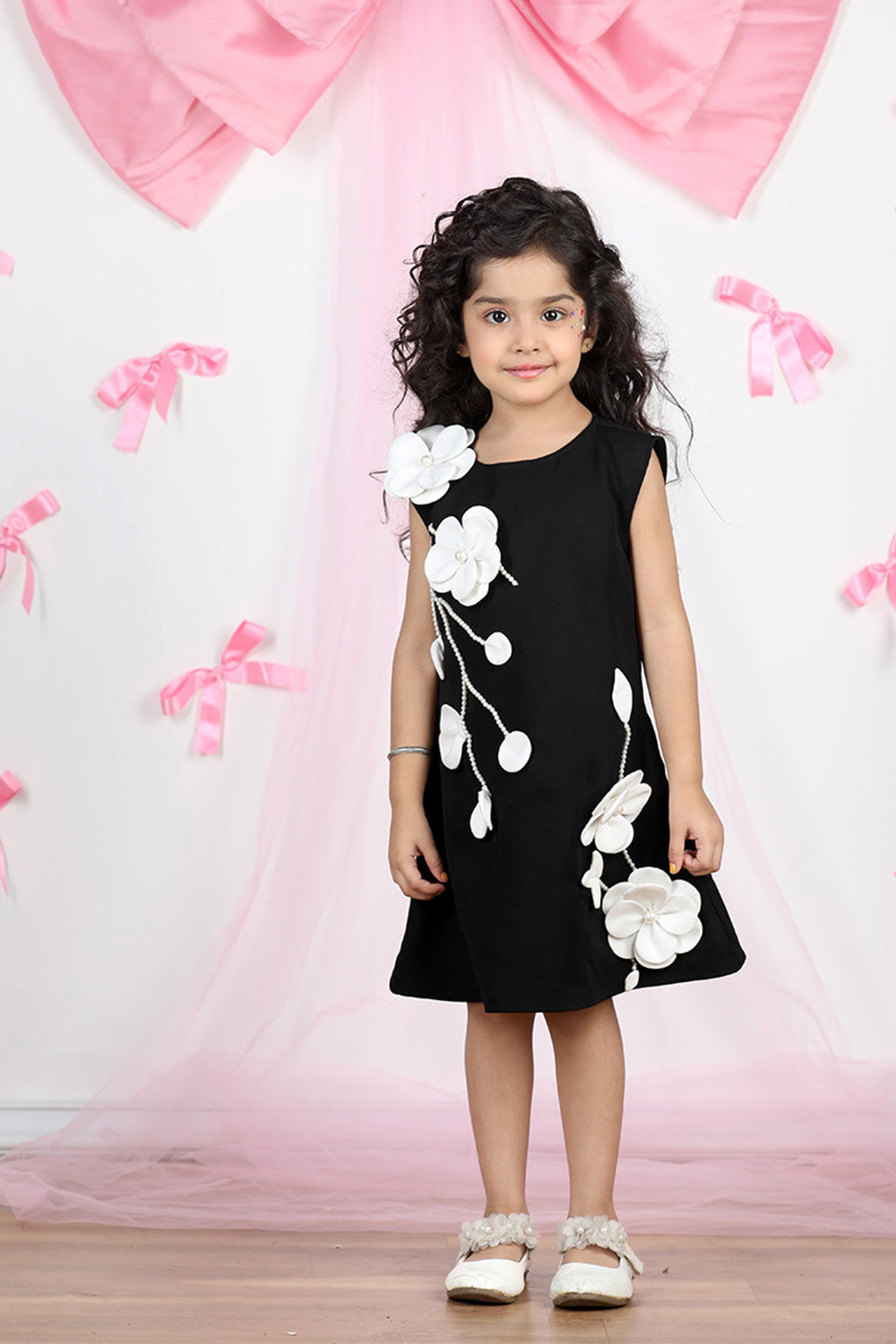 Black Dress with Flowers