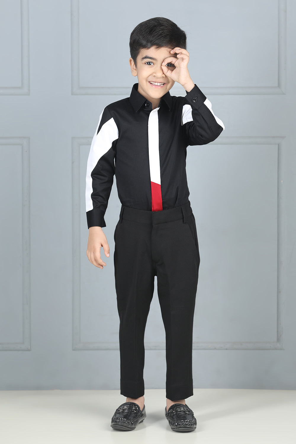 Black Shirt with Color Block