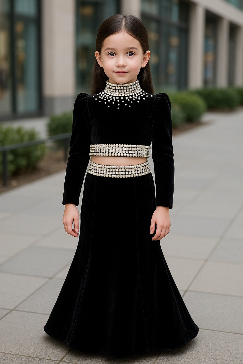 Black fish Cut Skirt and Blouse