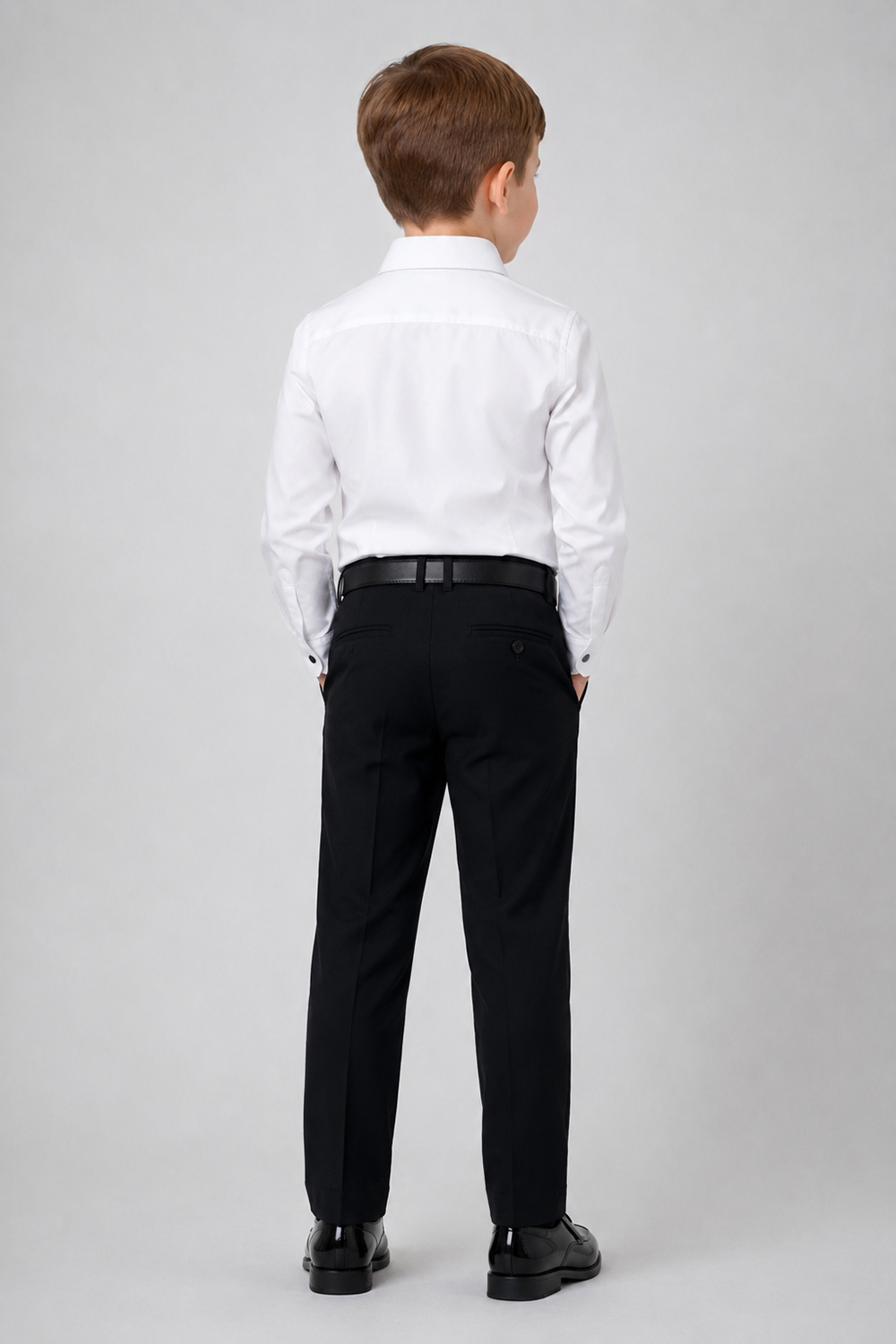 Formal Boys Shirt With Embroidered Crest Detailing And Pants