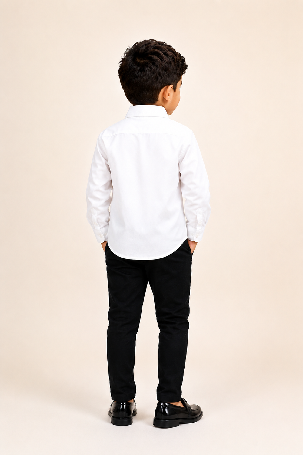 Formal Boys Shirt With Vertical Mettalilc Embellishment