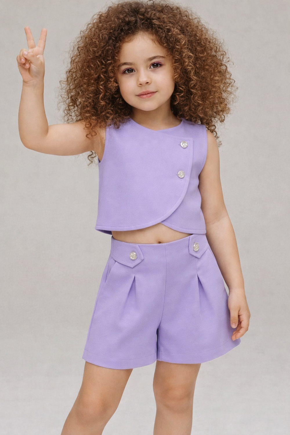 Lilac Co-ord Set with Buttons