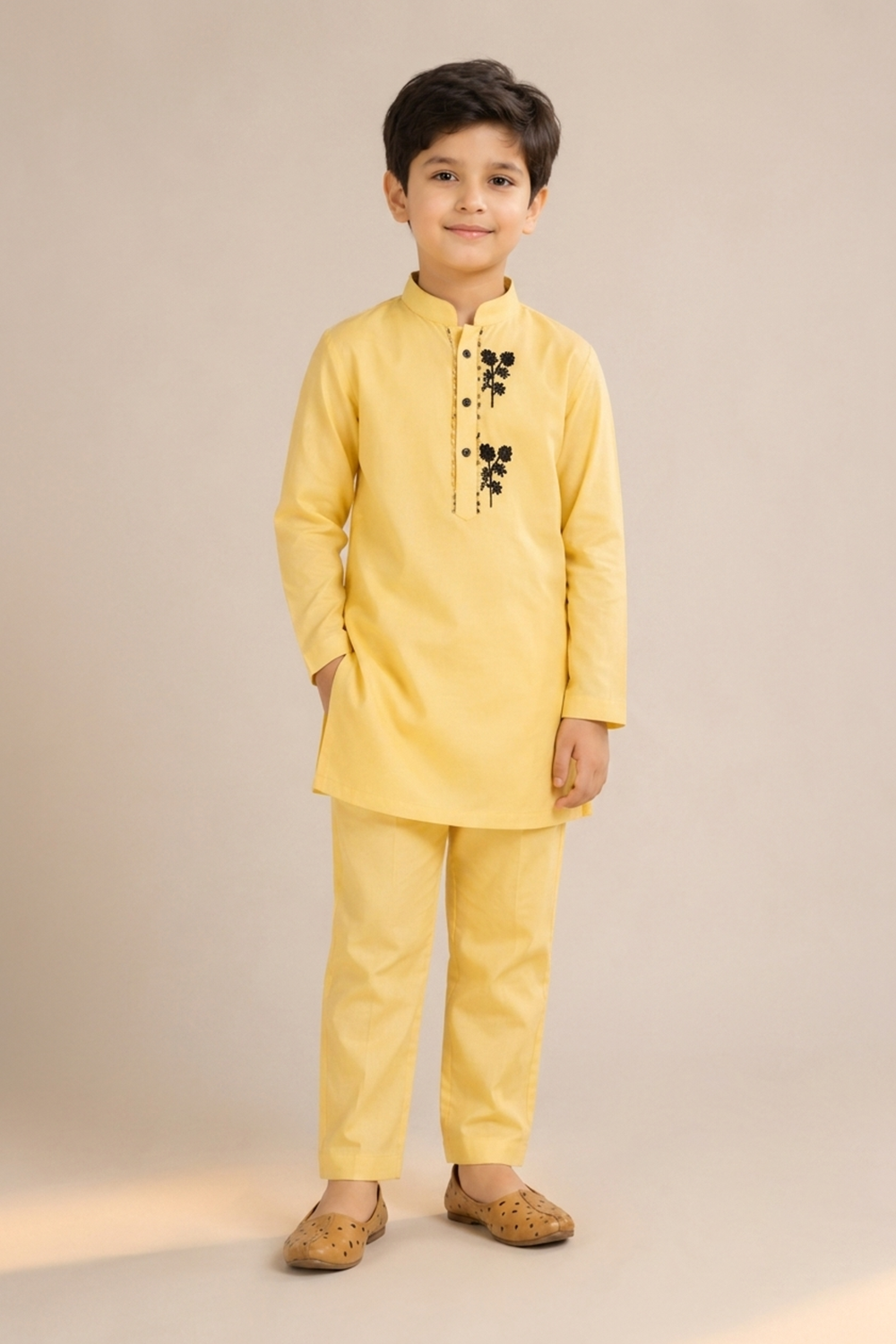 Subshune Yellow Kurta Paired With Pants
