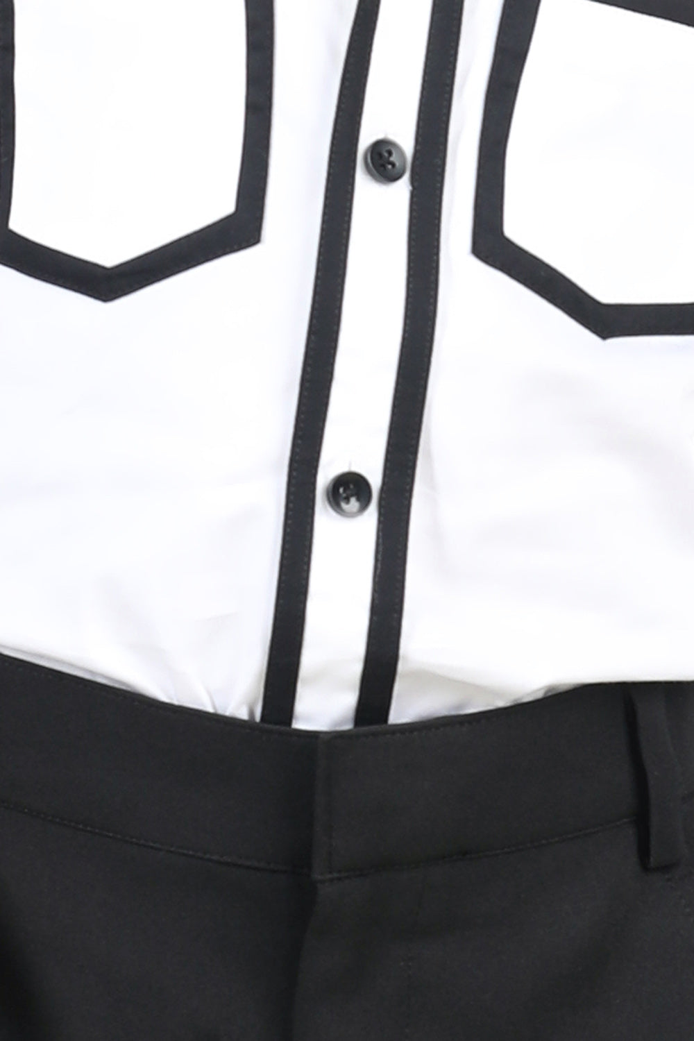 White and Black Shirt with Taping
